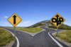 A simple fork in the road, with one path straight and the other uneven, representing different outcomes.
